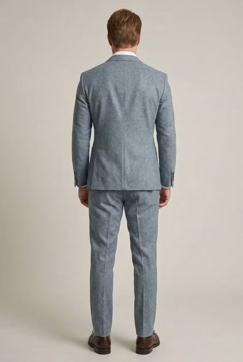 Traje Formal de Dos Piezas Slim Fit para Hombre en Azul Grisáceo