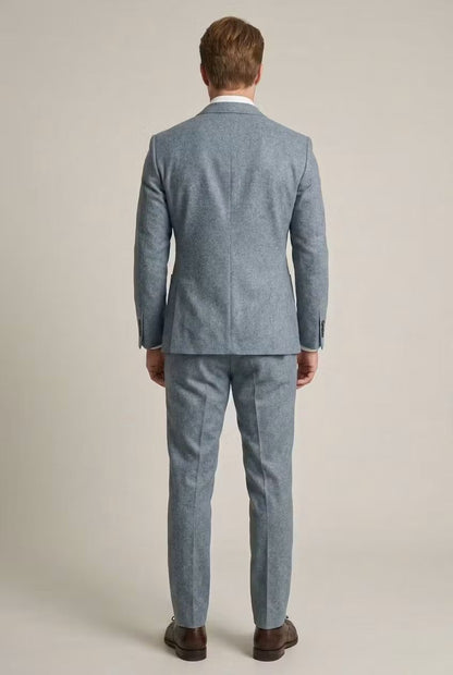Traje Formal de Dos Piezas Slim Fit para Hombre en Azul Grisáceo