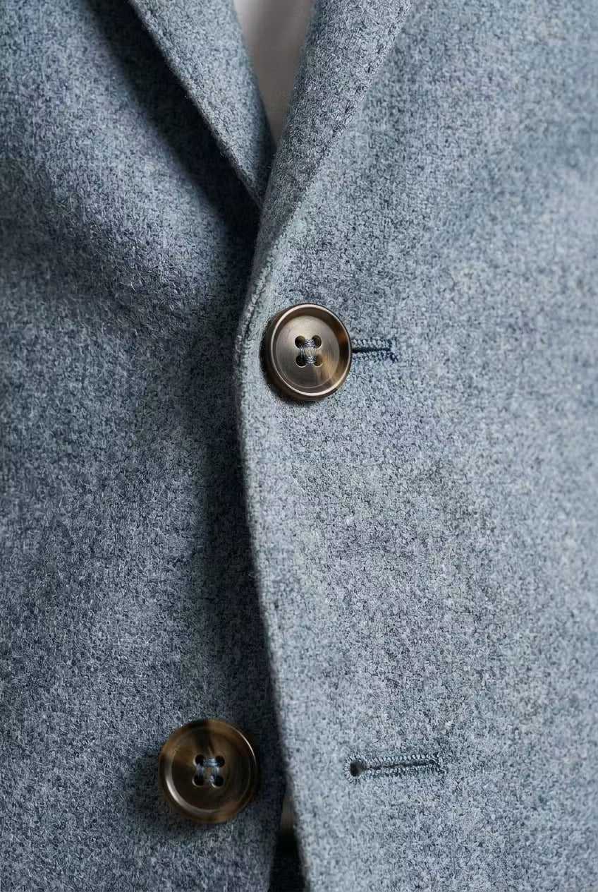 Traje Formal de Dos Piezas Slim Fit para Hombre en Azul Grisáceo