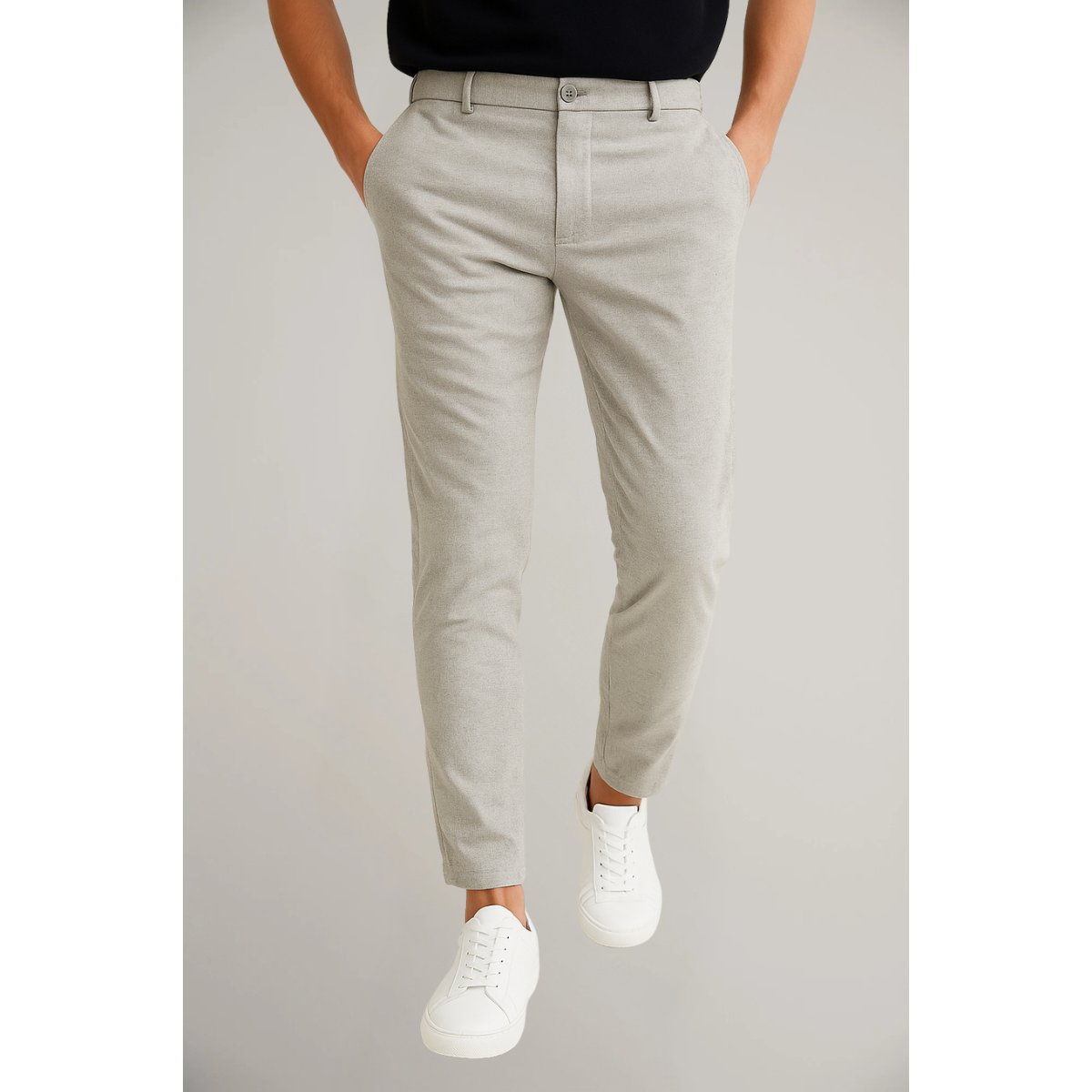Pantalón formal entallado de corte slim para hombre