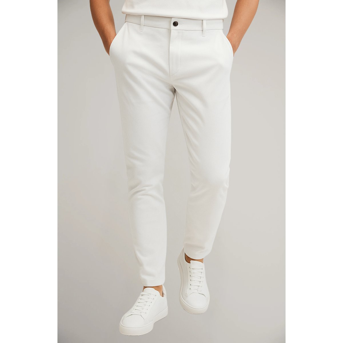 Pantalón formal entallado de corte slim para hombre