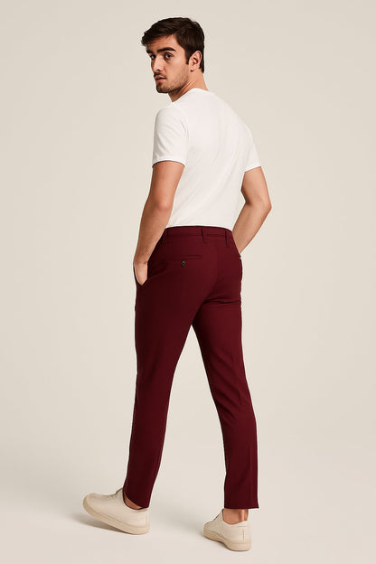 Pantalón formal entallado de corte slim para hombre