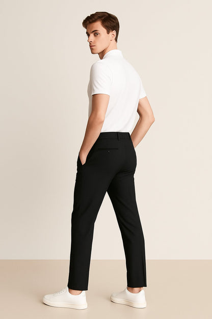 Pantalón formal entallado de corte slim para hombre