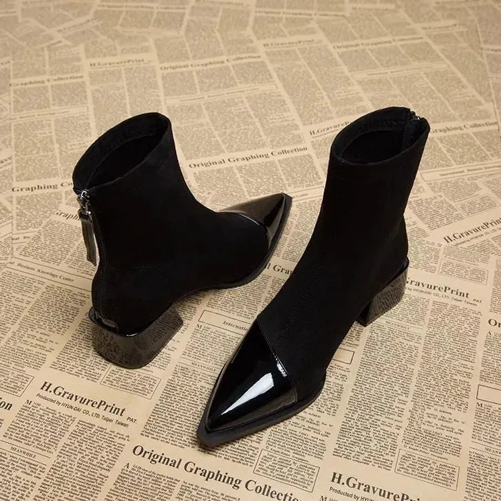 Botines de Invierno con Tacón Grueso para Mujer