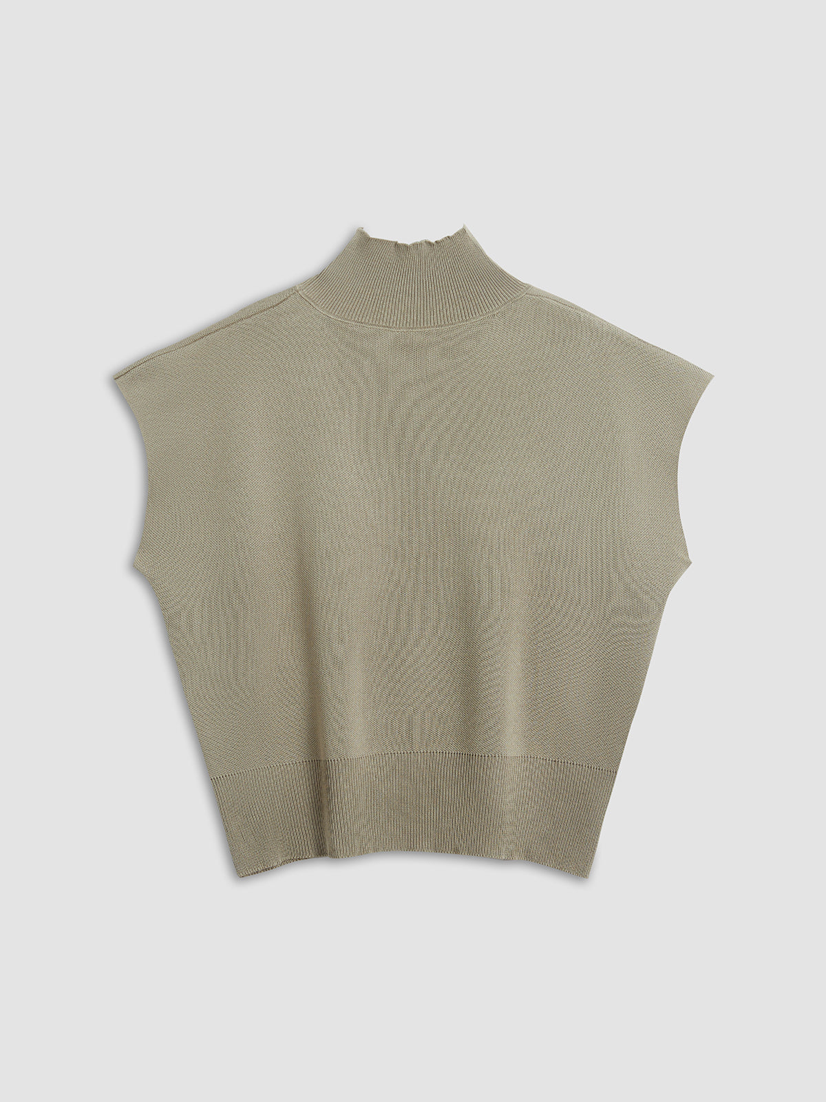 Top casual de manga corta con cuello semi alto para mujer