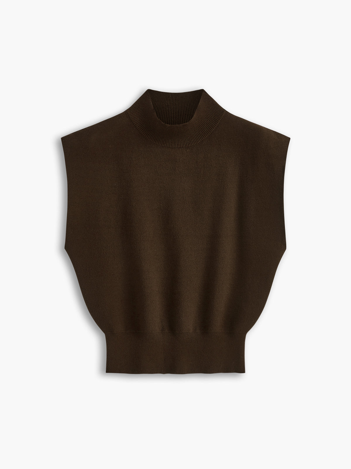 Top casual de manga corta con cuello semi alto para mujer