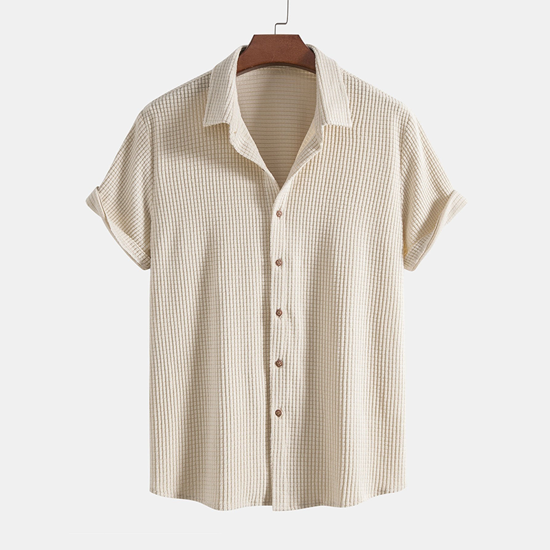 Conjunto casual de dos piezas con camisa de manga corta y shorts para hombre