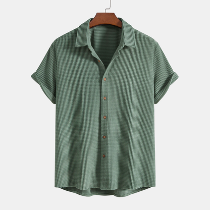 Conjunto casual de dos piezas con camisa de manga corta y shorts para hombre