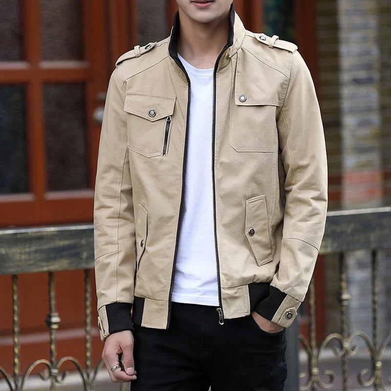 Chaqueta bomber casual con cierre para hombre