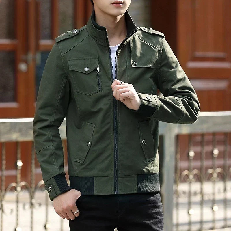 Chaqueta bomber casual con cierre para hombre
