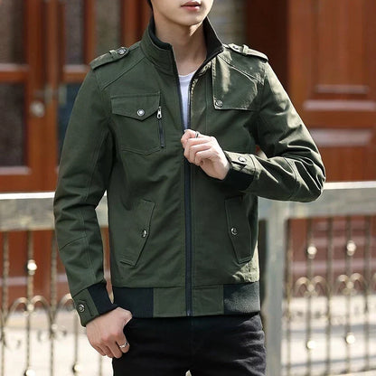 Chaqueta bomber casual con cierre para hombre