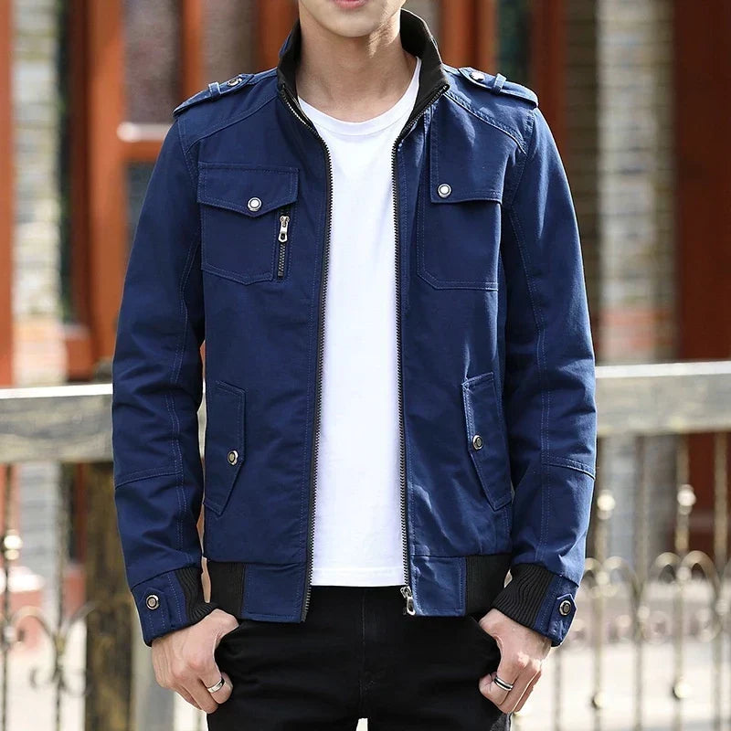 Chaqueta bomber casual con cierre para hombre