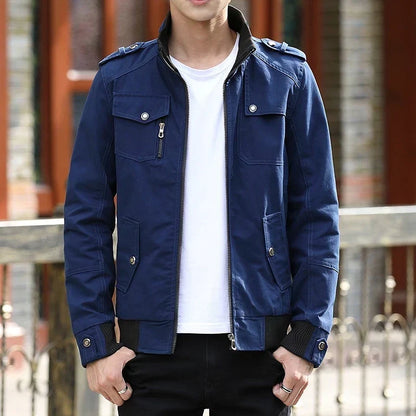 Chaqueta bomber casual con cierre para hombre