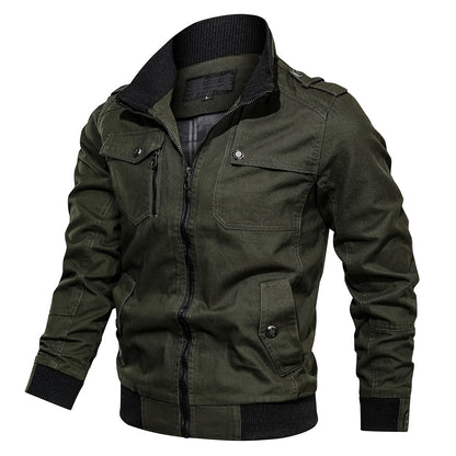 Chaqueta bomber casual con cierre para hombre