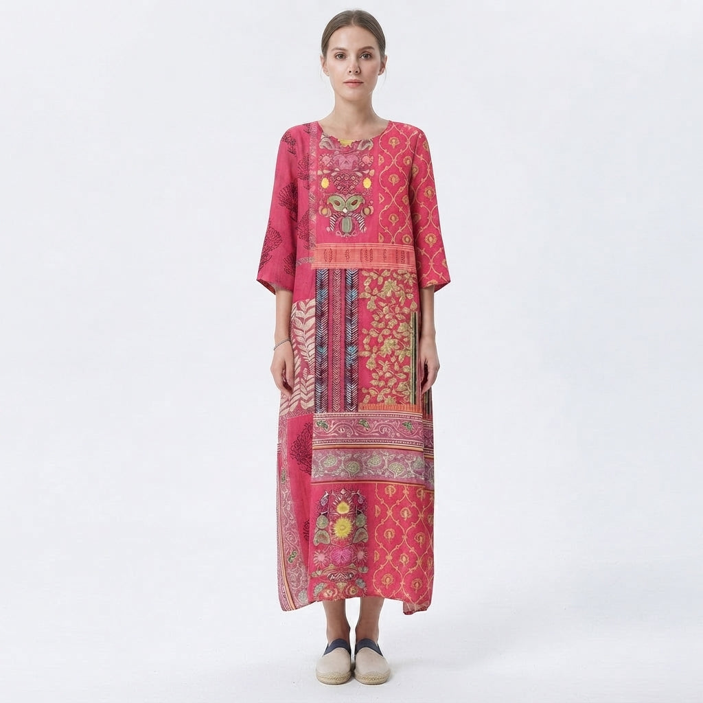 Vestido Maxi Veraniego Bohemio Étnico para Mujer