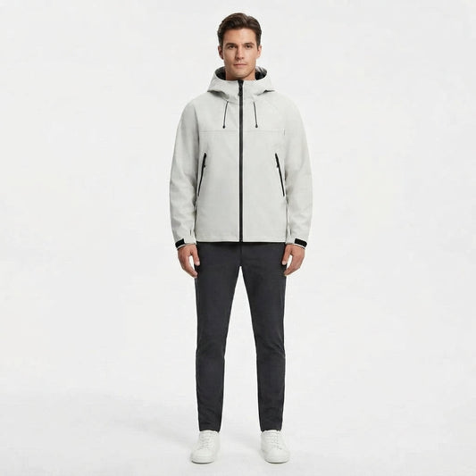 Chaqueta Cortavientos Impermeable con Capucha para Hombre