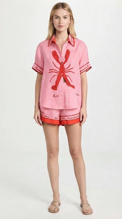 Conjunto de short playero ligero de verano para mujer