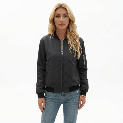 Chaqueta Casual Clásica con Cierre Frontal para Mujer