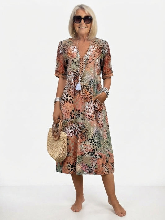 Vestido Casual Holgado con Estampado Floral para Mujer