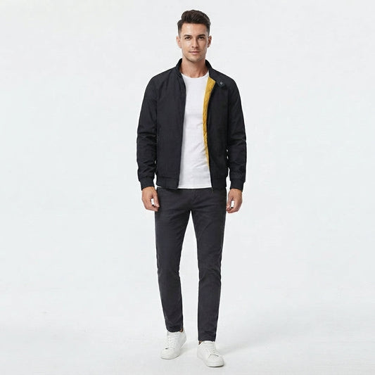 Chaqueta Bomber Clásica con Cierre para Hombre