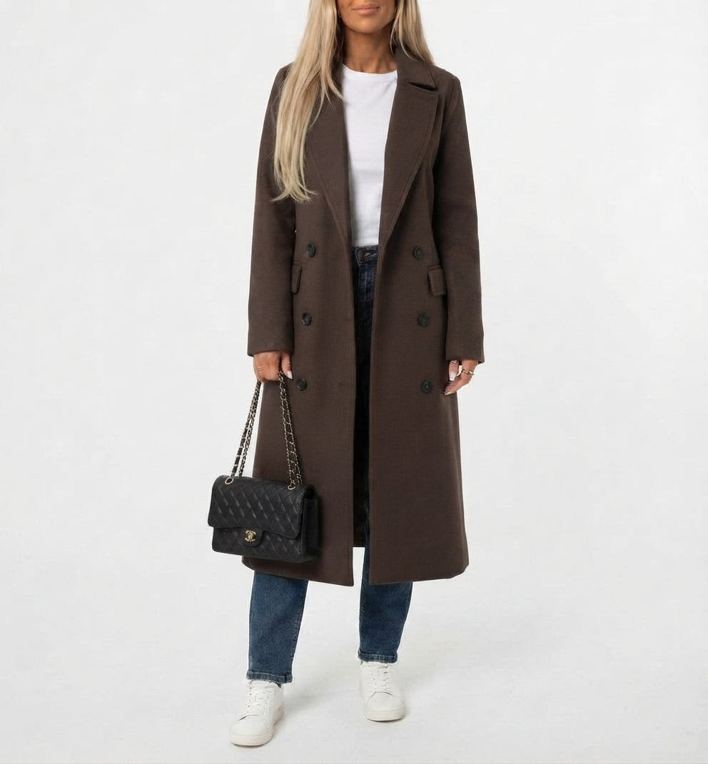Trench largo clásico para mujer