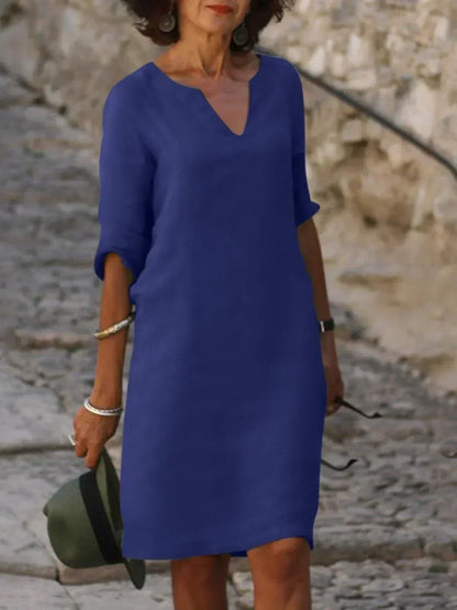 Vestido midi para mujer con detalle sofisticado en el escote