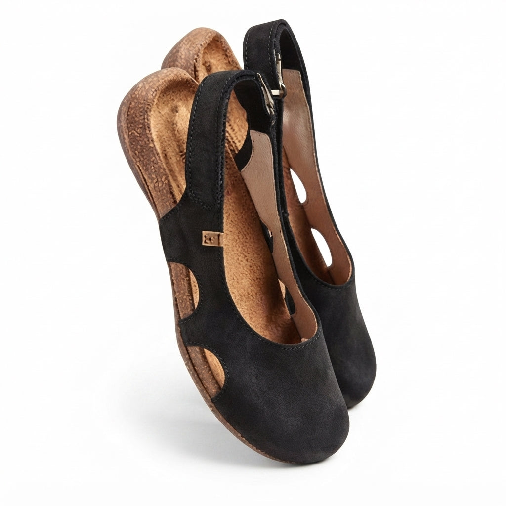 Zapatos Planos Destalonados con Abertura Lateral para Mujer