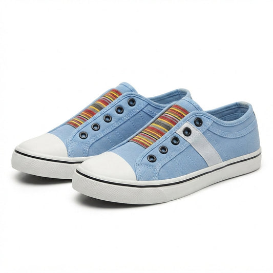 Zapatillas casuales de lona sin cordones para mujer