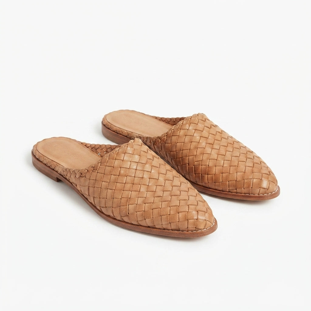 Zapatos Planos Trenzados Sin Cordones para Mujer