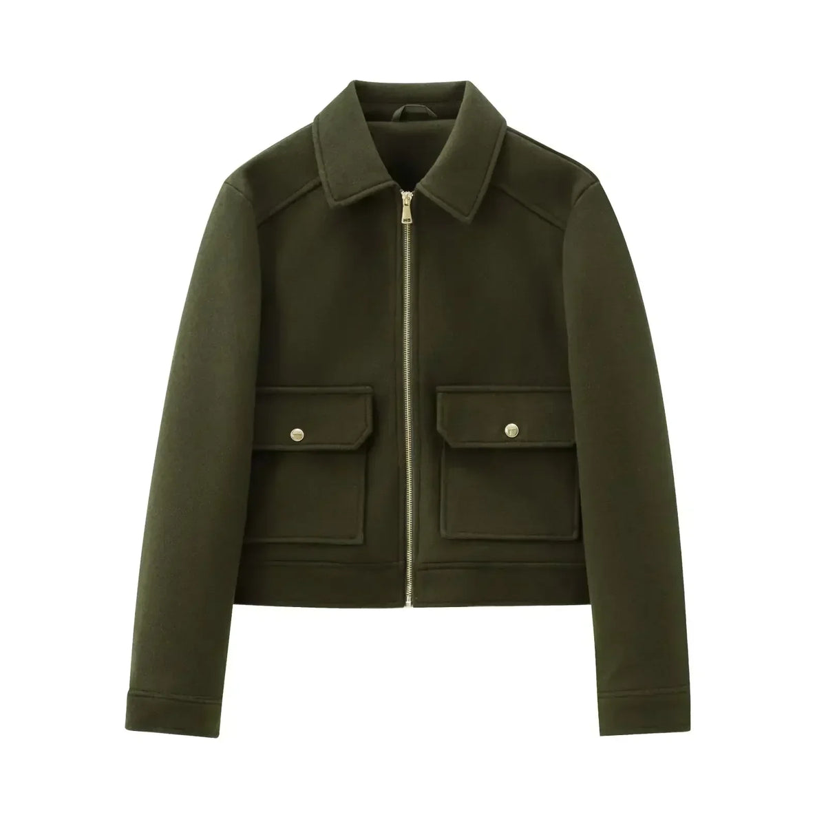 Chaqueta bomber corta con cierre para mujer