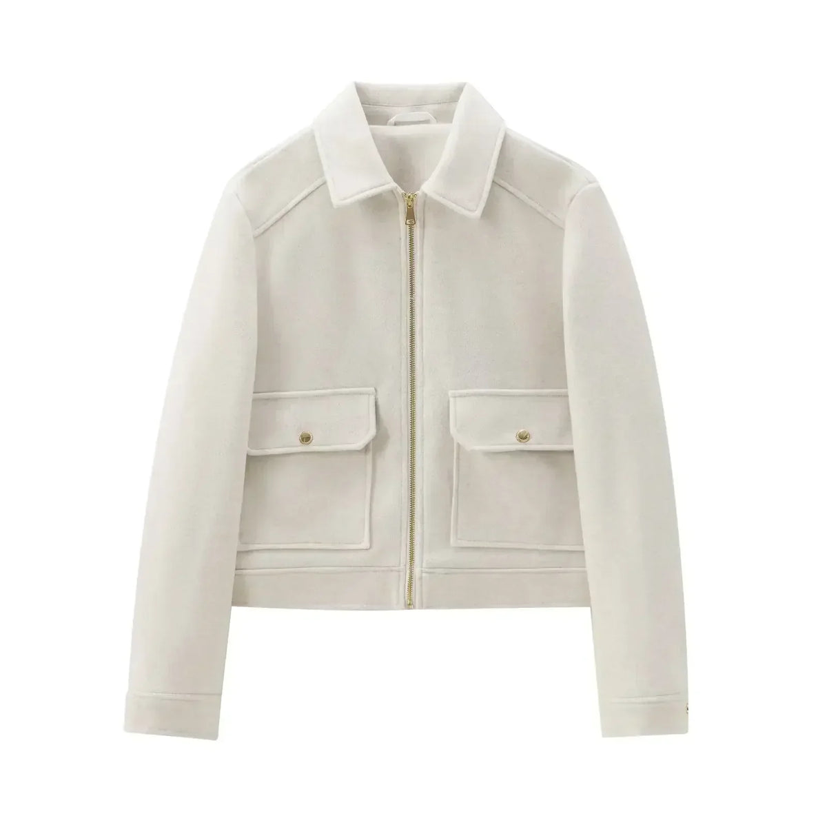 Chaqueta bomber corta con cierre para mujer