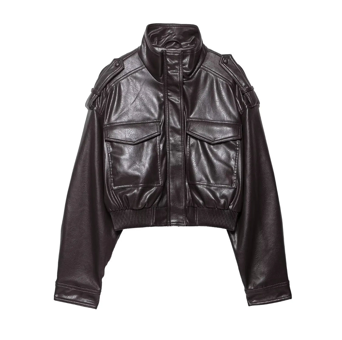 Chaqueta biker con cierre frontal para mujer